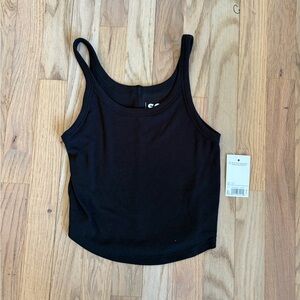 SO Cropped Tank Top Black Ribbed Pullover S NWT
